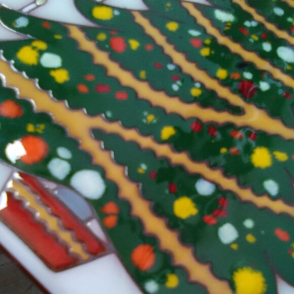 Hand Painted Christmas Tree Ceramic Tile/Trivet - Picture 5 of 11